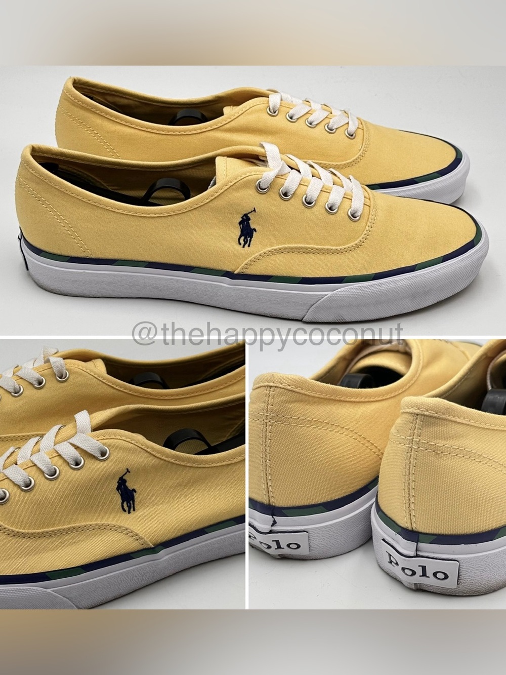 POLO RALPH LAUREN SNEAKERS MENS SZ 11 KEATON PONY YELLOW LACE UP CASUAL SHOES